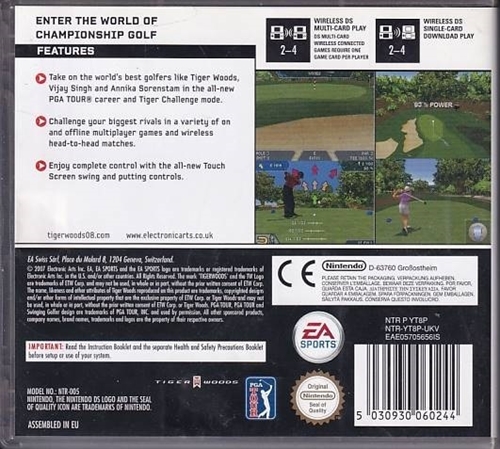 Tiger Woods PGA Tour 08 - Nintendo DS (A Grade) (Genbrug)
